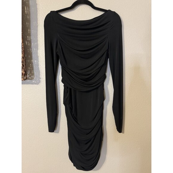 AllSaints Spitalfields 6 Black Ruched Long Sleeve Stretch - Picture 2 of 12